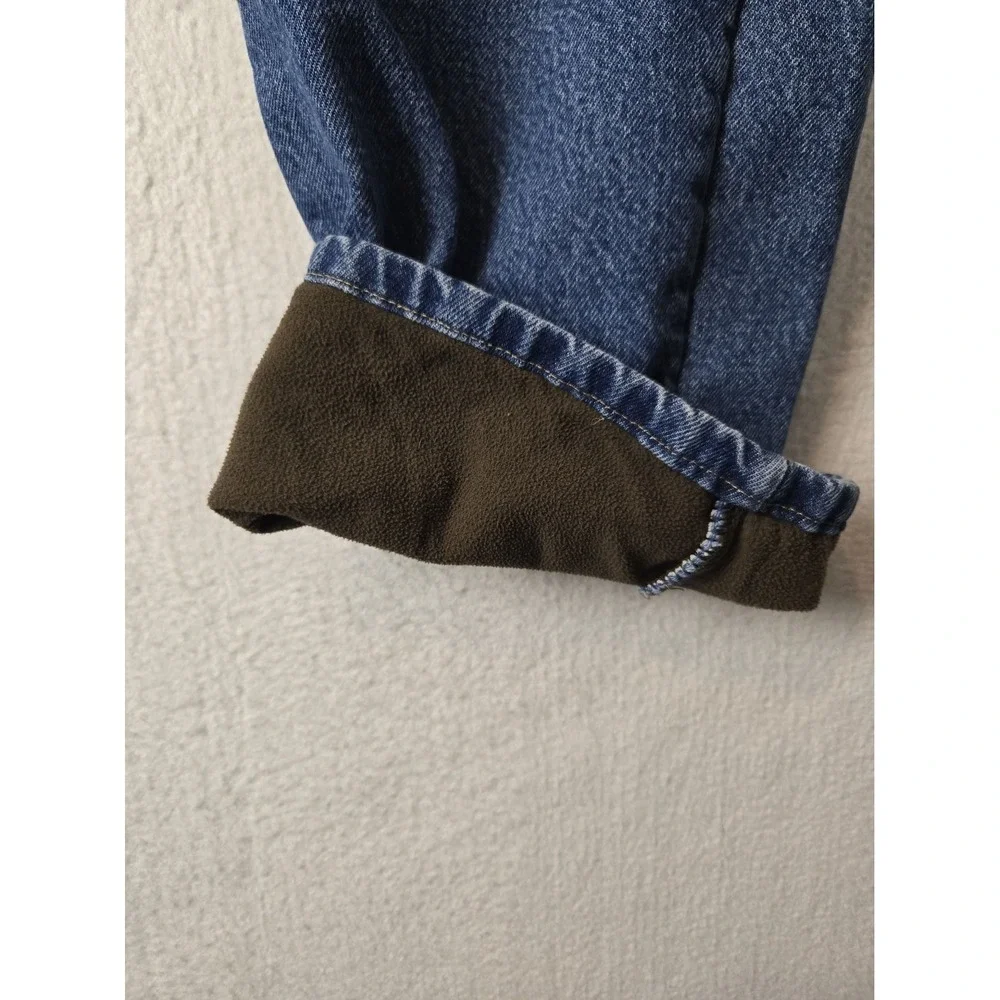 Wrangler Authentics Mens Fleece Jeans Size 42 x 30 Blue Denim 100% Cotton